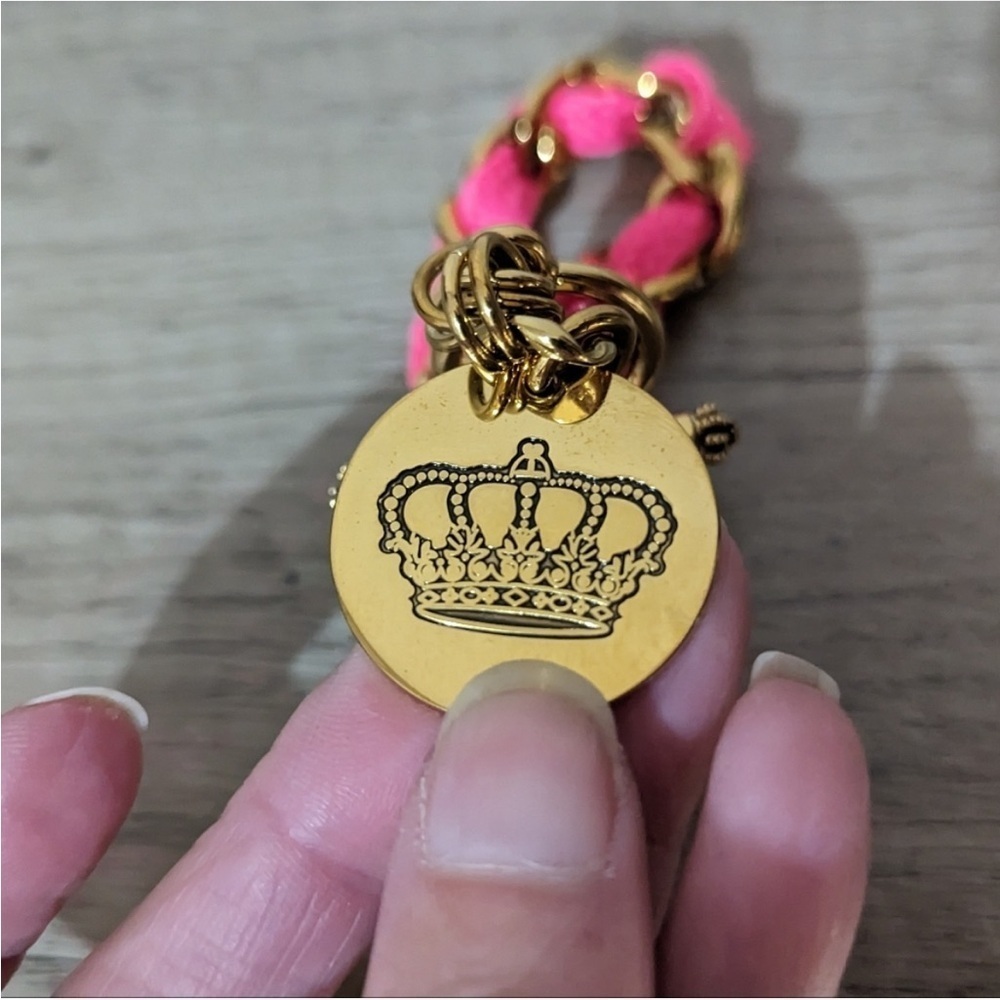 Gold and Pink Juicy Couture Chain Toggle Bracelet - Picture 3 of 6
